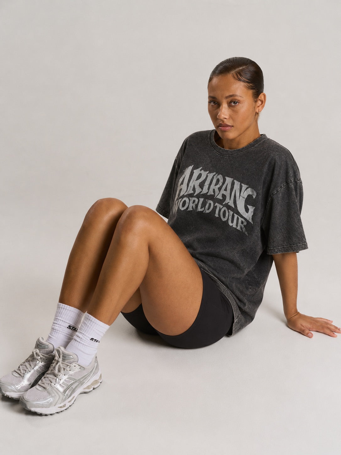 CAMISETA OVERSIZED K-SOUL - CINZA MARMORIZADO
